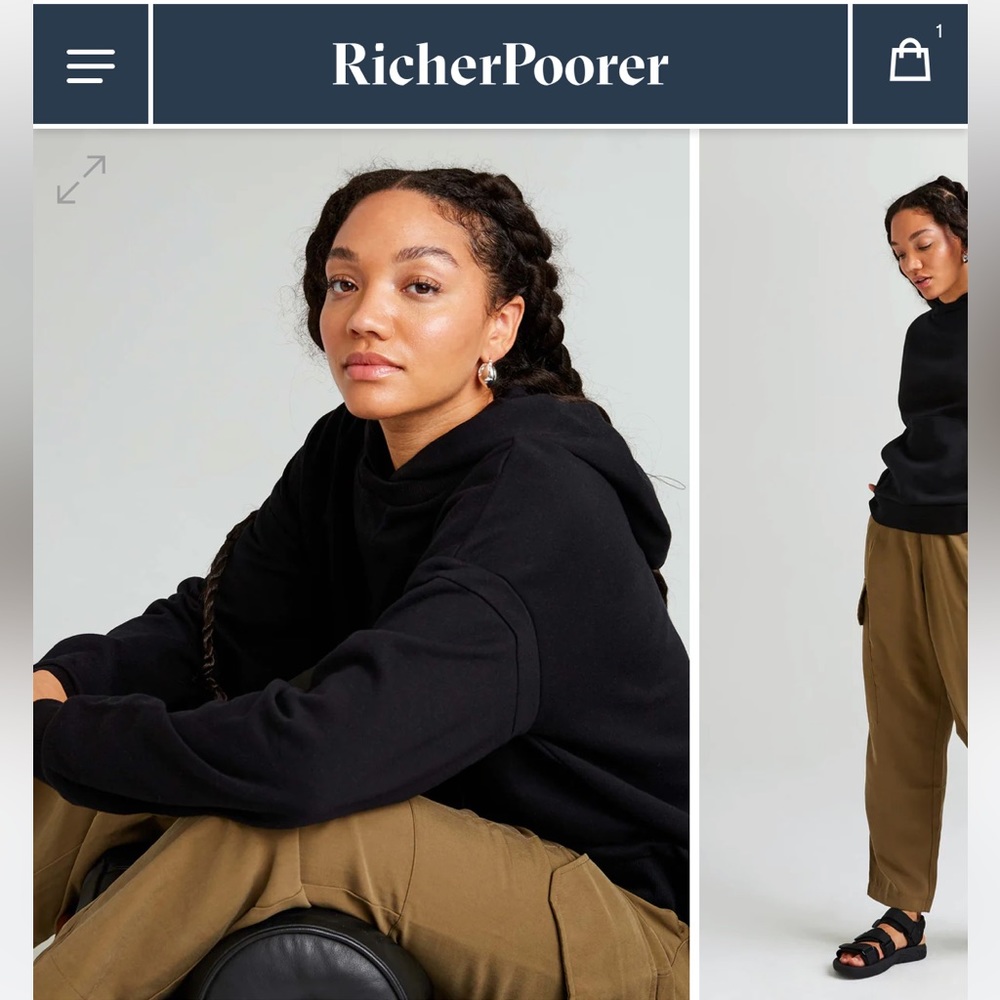 Richer Poorer Recycled Fleece Hoodie Color Bone